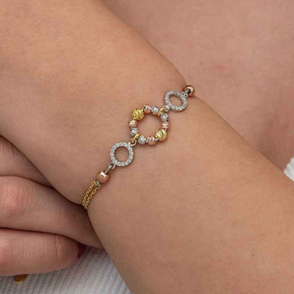 Silver Colored Doric Ring Bracelet