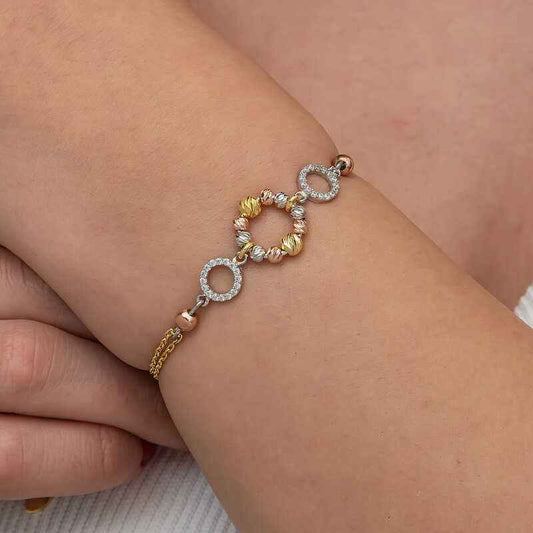 Silver Colored Doric Ring Bracelet