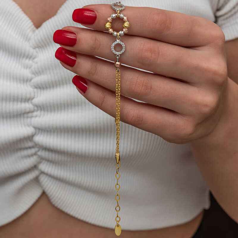 Silver Colored Doric Ring Bracelet