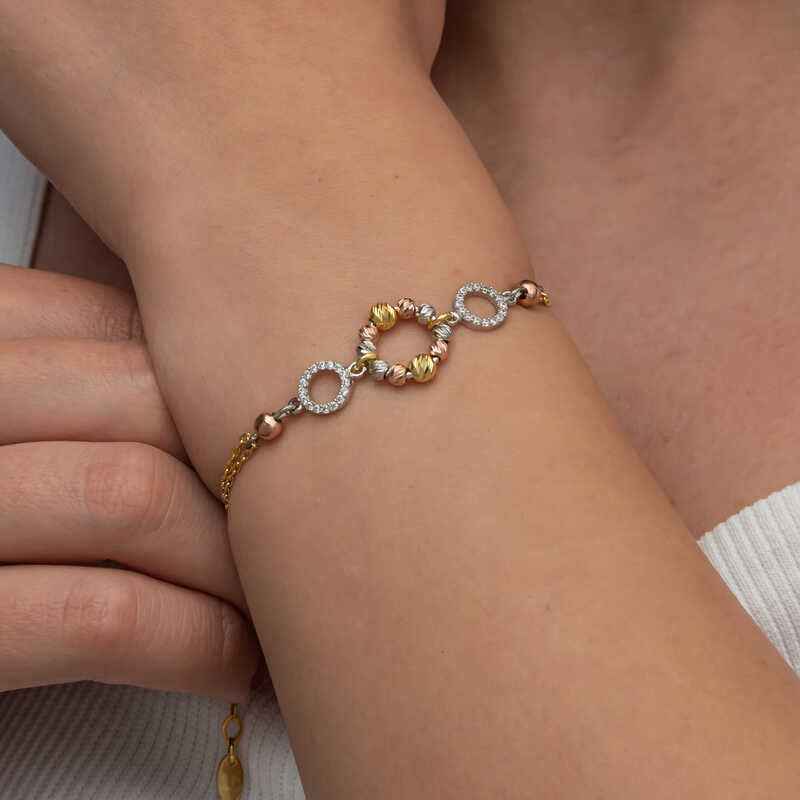 Silver Colored Doric Ring Bracelet