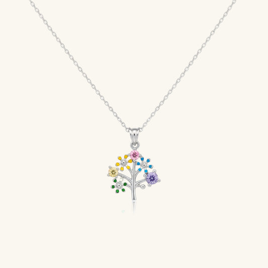 Tree of Life Women's Silver Colored Necklace