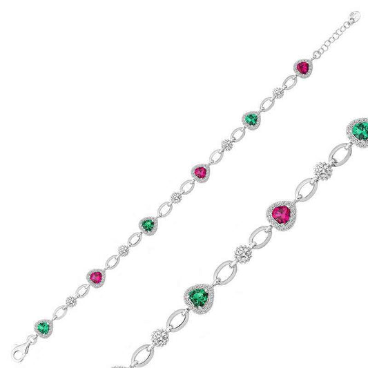 Heart Design Women's Silver Bracelet