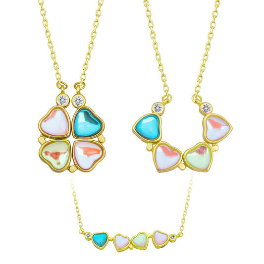 Silver Color Openable Clover Women's Necklace