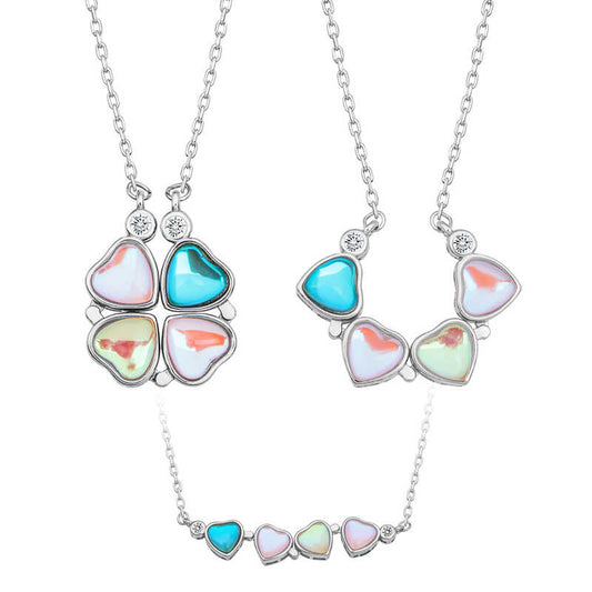 Silver Color Openable Clover Women's Necklace
