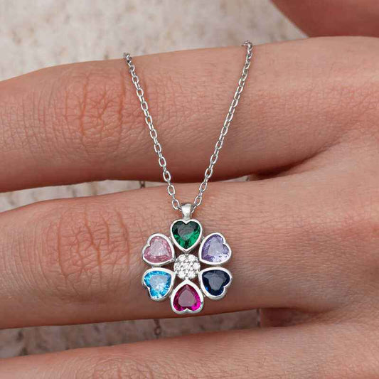 Heart Flower Women's Silver Colored Necklace