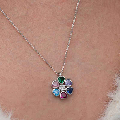 Heart Flower Women's Silver Colored Necklace