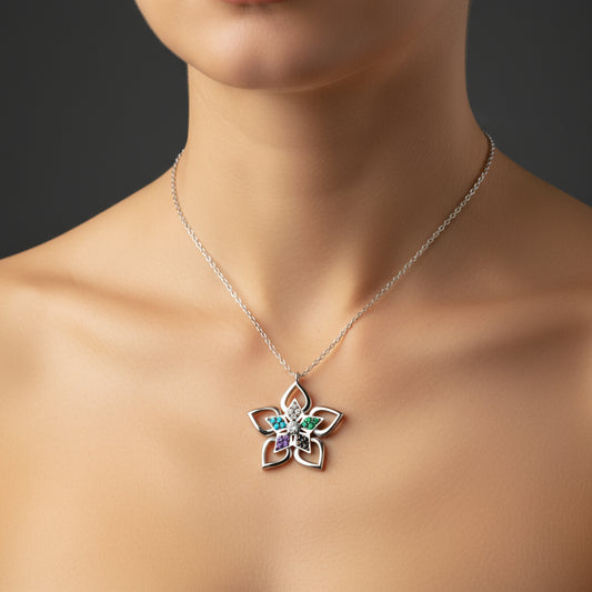 Blumenstein Damen Silber Halskette