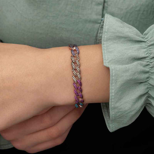 Stone Gourmet Women's Rose Plated Silver Bracelet