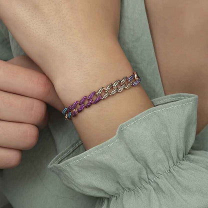 Stone Gourmet Women's Rose Plated Silver Bracelet