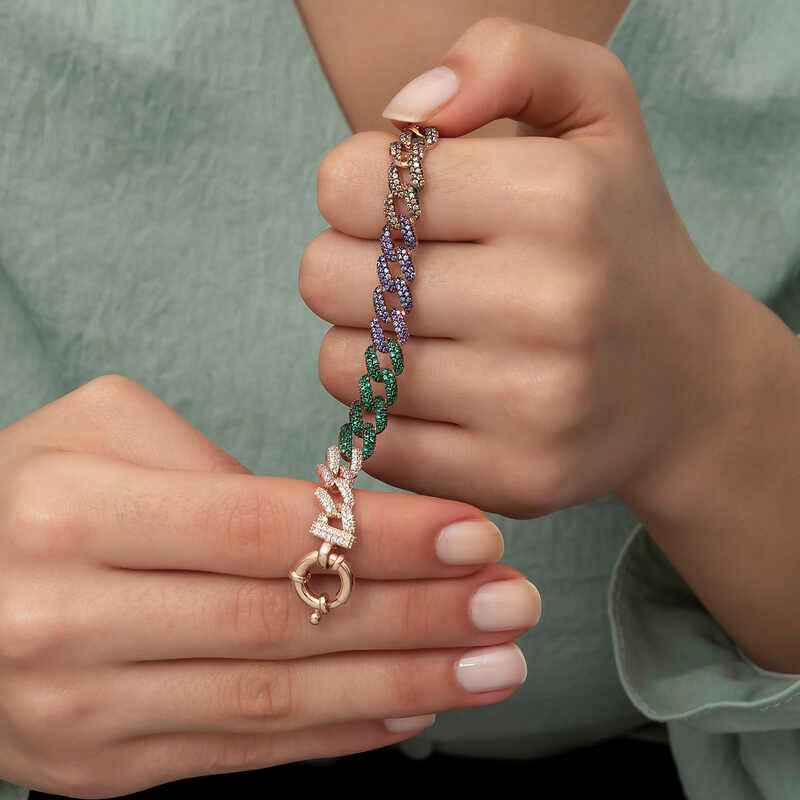 Stone Gourmet Women's Rose Plated Silver Bracelet