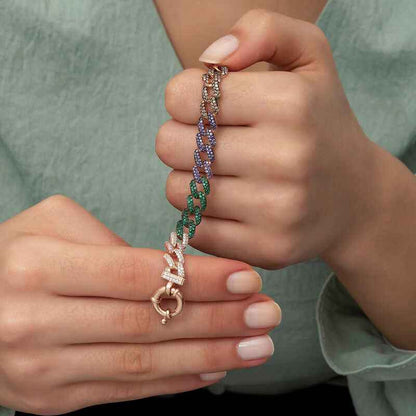 Stone Gourmet Women's Rose Plated Silver Bracelet
