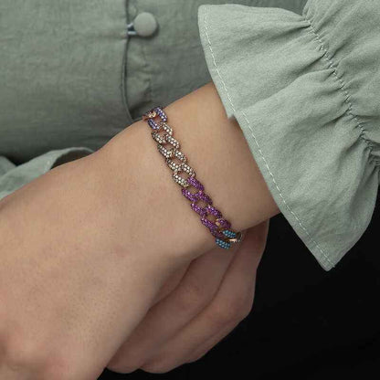 Stone Gourmet Women's Rose Plated Silver Bracelet
