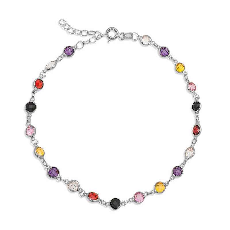 Colored Stone Women's Silver Bracelet