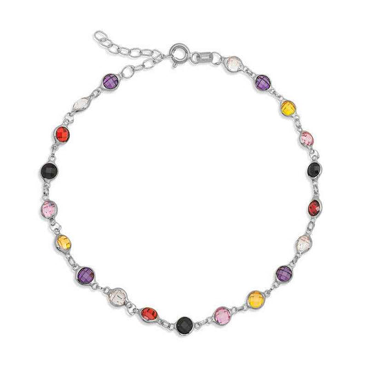 Colored Stone Women's Silver Bracelet