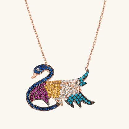 Stone Swan Women's Rose Gold Plated Silver Necklace