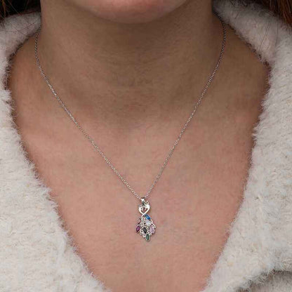 Stone Peacock Women's Silver Necklace