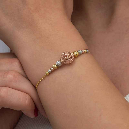 Silver Colored Bead Doric Women's Bracelet