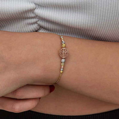 Silver Colored Bead Doric Women's Bracelet