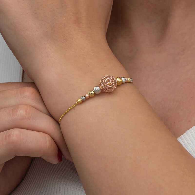 Silver Colored Bead Doric Women's Bracelet