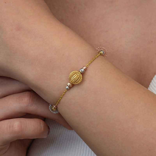 Silver Colored Beaded Doric Women's Bracelet