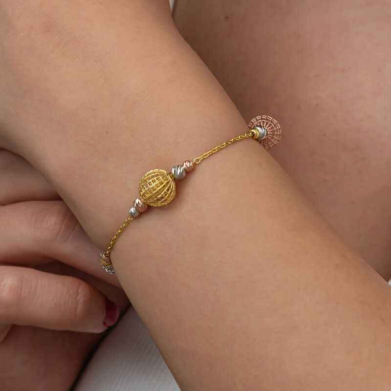 Silver Colored Beaded Doric Women's Bracelet