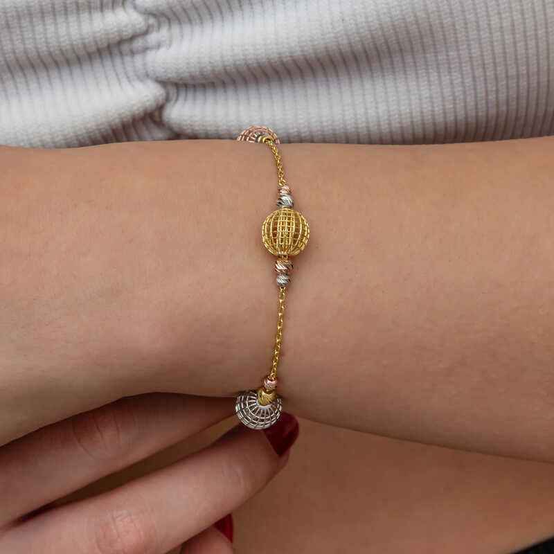 Silver Colored Beaded Doric Women's Bracelet
