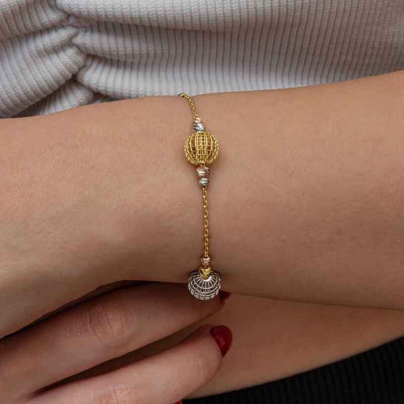 Silver Colored Beaded Doric Women's Bracelet