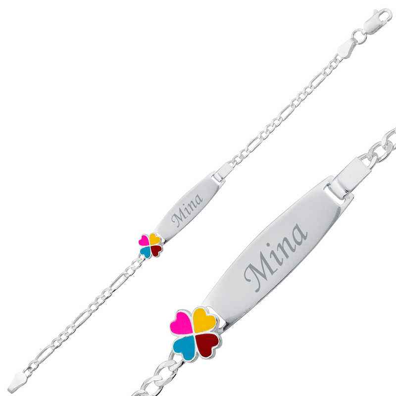 Silver-Colored Clover Plate Children's Bracelet