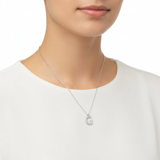 G Harfi Rhodium Plated Women's Silver Necklace