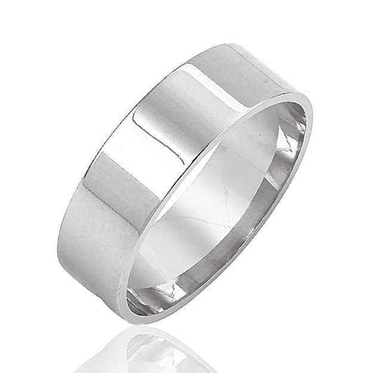Silver Rhodium Plated Wedding Band