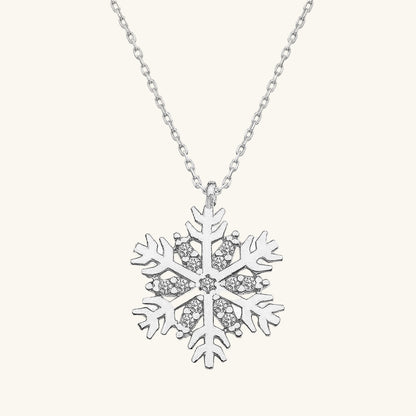 Rhodium Plated Snowflake Women's Silver Pendant