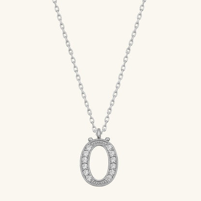Rhodium Plated Ö Letter Women's Silver Necklace