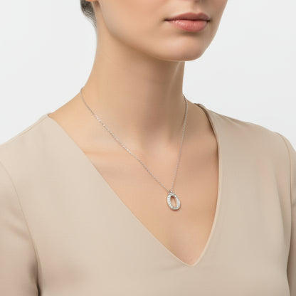 Rhodium Plated Ö Letter Women's Silver Necklace