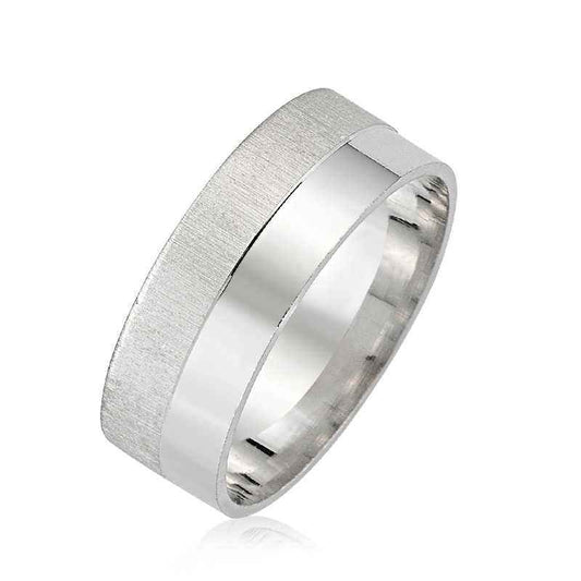 Matte Shiny Silver Ring