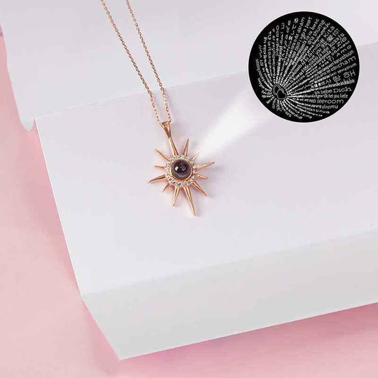 Rose Plated I Love You in 100 Languages North Star Women's Silver Pendant