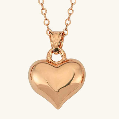 Rose Plated 3D Heart Women's Silver Pendant