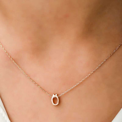 Rosévergoldete 3D-Buchstabenkette "Ö" für Damen