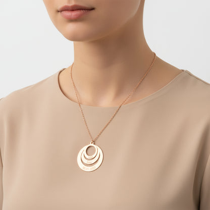 Rosévergoldete Love Circle Name Damen-Silberkette