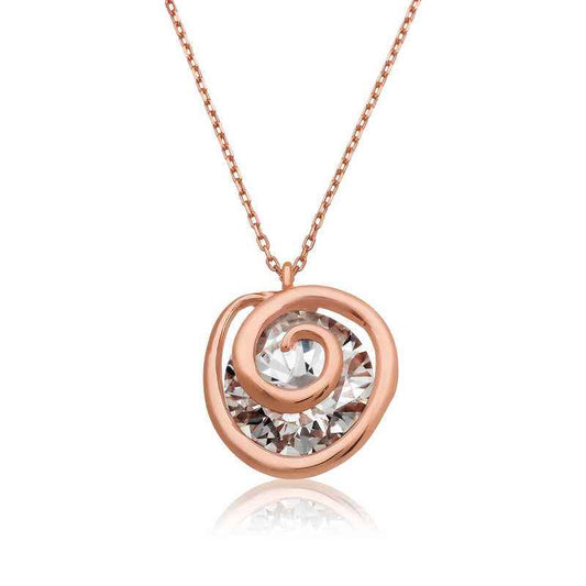 Rose Plated Love Loop Women's Silver Necklace