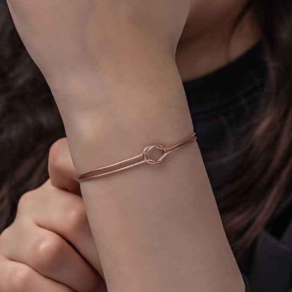 Love Knot Women's Rose Plated Silver Bracelet