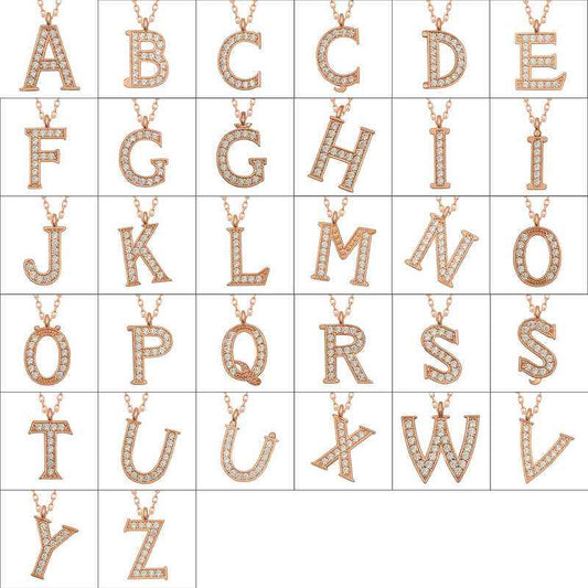 Rose Plated B Letter Women's Silver Pendant