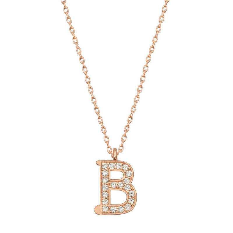 Rose Plated B Letter Women's Silver Pendant