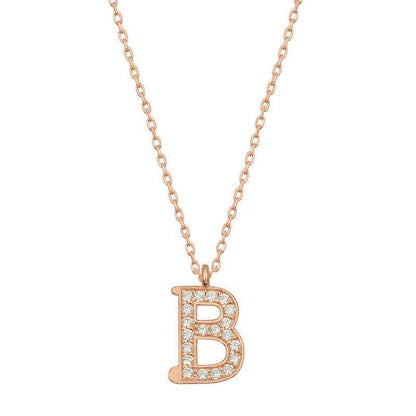 Rose Plated B Letter Women's Silver Pendant