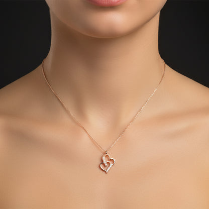 Rosévergoldete United Hearts Damen-Silberkette
