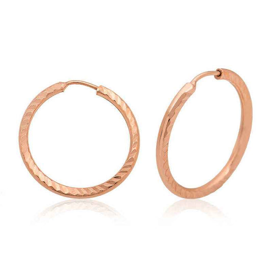 Rose Gold Plated Spiral Hoop Silver Earrings