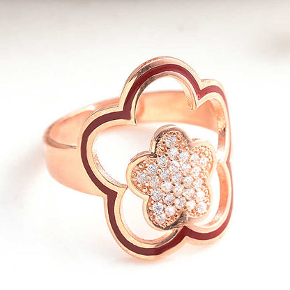 Bague en argent pour femme à motif de rose