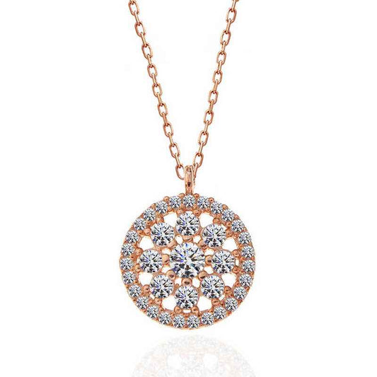 Rose Flower Women's Silver Necklace