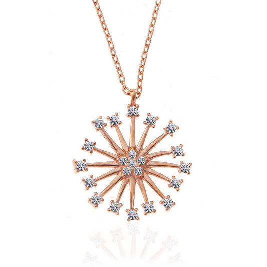 Rose Flower Women's Silver Necklace