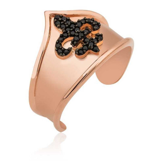 Bague de phalange en argent à motif rose