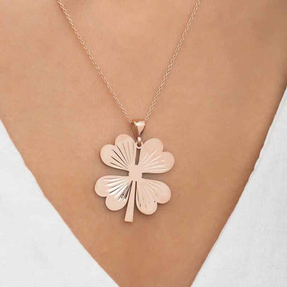 Rose Plated Four-Leaf Clover Women's Silver Necklace